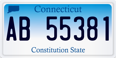 CT license plate AB55381