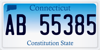CT license plate AB55385