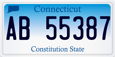 CT license plate AB55387