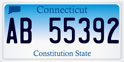 CT license plate AB55392