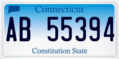 CT license plate AB55394