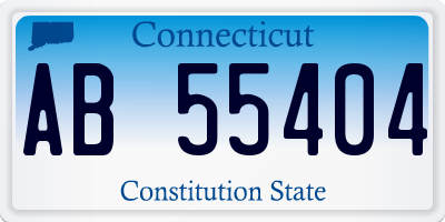 CT license plate AB55404