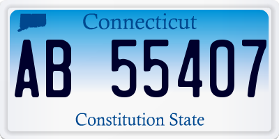 CT license plate AB55407