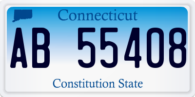 CT license plate AB55408