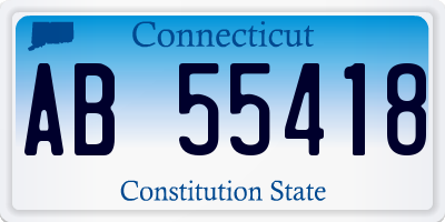 CT license plate AB55418