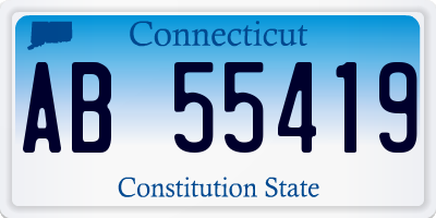 CT license plate AB55419