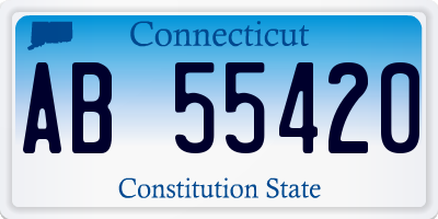 CT license plate AB55420