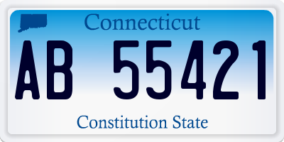 CT license plate AB55421