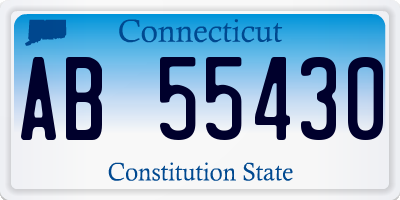 CT license plate AB55430