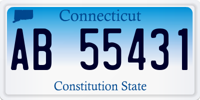 CT license plate AB55431