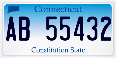 CT license plate AB55432