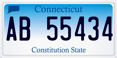 CT license plate AB55434