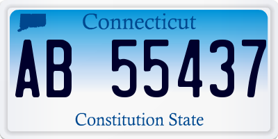 CT license plate AB55437