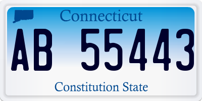 CT license plate AB55443