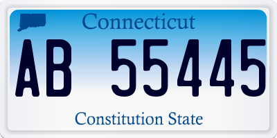 CT license plate AB55445