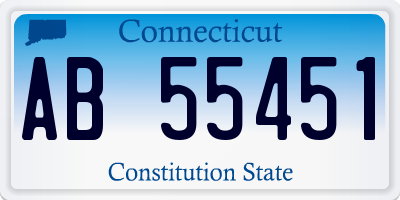 CT license plate AB55451