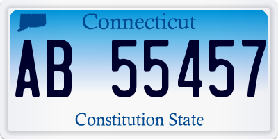 CT license plate AB55457