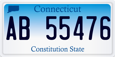 CT license plate AB55476