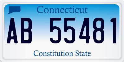 CT license plate AB55481