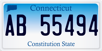 CT license plate AB55494