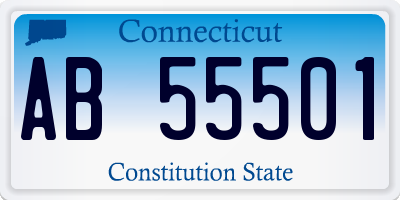 CT license plate AB55501