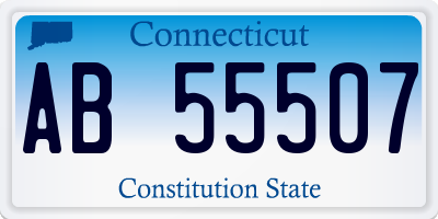 CT license plate AB55507