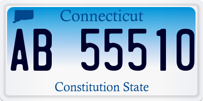 CT license plate AB55510