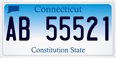 CT license plate AB55521