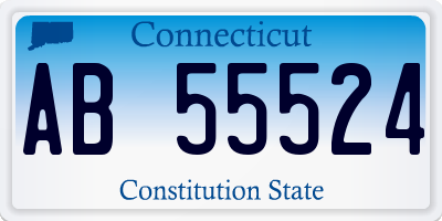 CT license plate AB55524