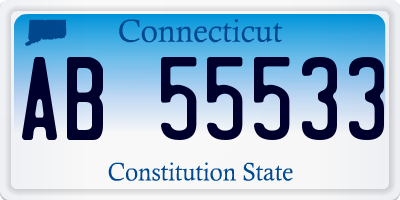 CT license plate AB55533