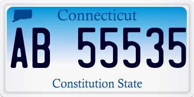 CT license plate AB55535