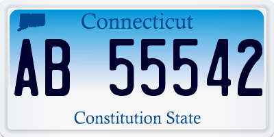 CT license plate AB55542