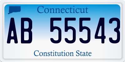 CT license plate AB55543