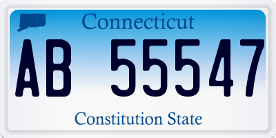 CT license plate AB55547