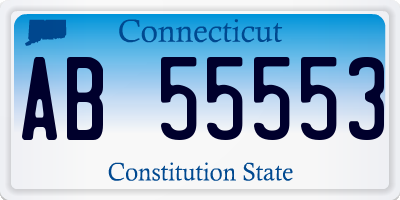 CT license plate AB55553