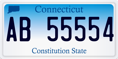 CT license plate AB55554