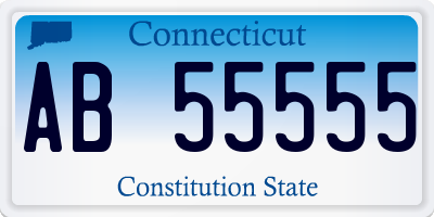 CT license plate AB55555