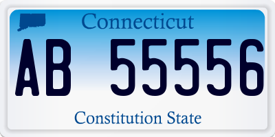 CT license plate AB55556