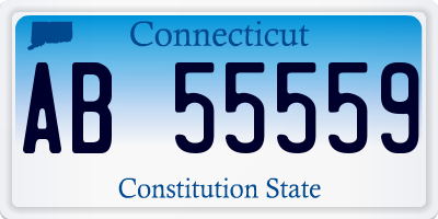 CT license plate AB55559