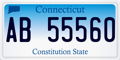 CT license plate AB55560