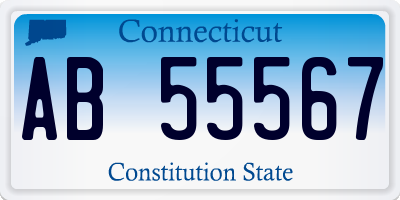 CT license plate AB55567