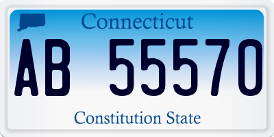 CT license plate AB55570