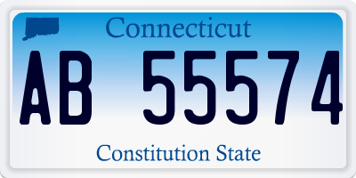 CT license plate AB55574
