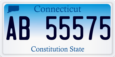 CT license plate AB55575