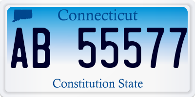 CT license plate AB55577