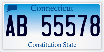 CT license plate AB55578