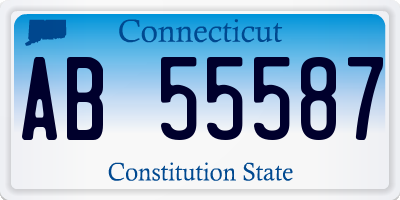 CT license plate AB55587