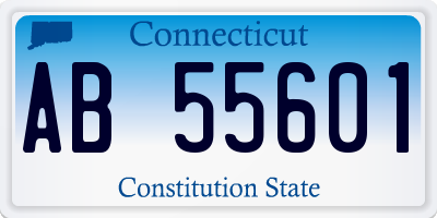 CT license plate AB55601