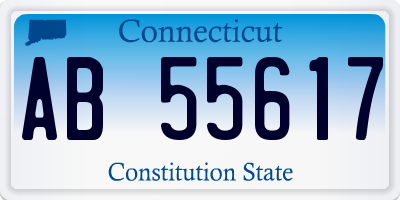 CT license plate AB55617