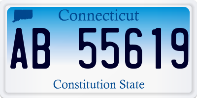 CT license plate AB55619